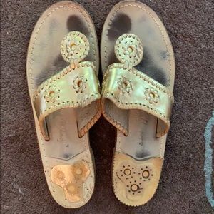 Jack Rogers gold sandals